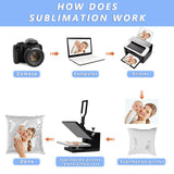 HMQIANG Sublimation Sequin Pillow Cases Blank 16 x 16 Inch 4PCS Silver and White Reversible Mermaid Flip Glitter Pillow Covers HMQIANG