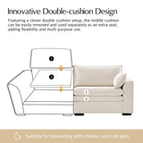 HULALA HOME 106" Modular Sectional Sofa, Oversized 3 Seater Couch with Double-Cushion, Modern Sofa with Deep Seat, Convertible Sectional Couch for Living Room, Ivory HULALA HOME