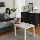 BOLUO Wide Black Dresser for Bedroom 6 Drawer, Dresser TV Stand for 60" TV Dressers & Chests of Drawers Fabric for Closet Modern BOLUO