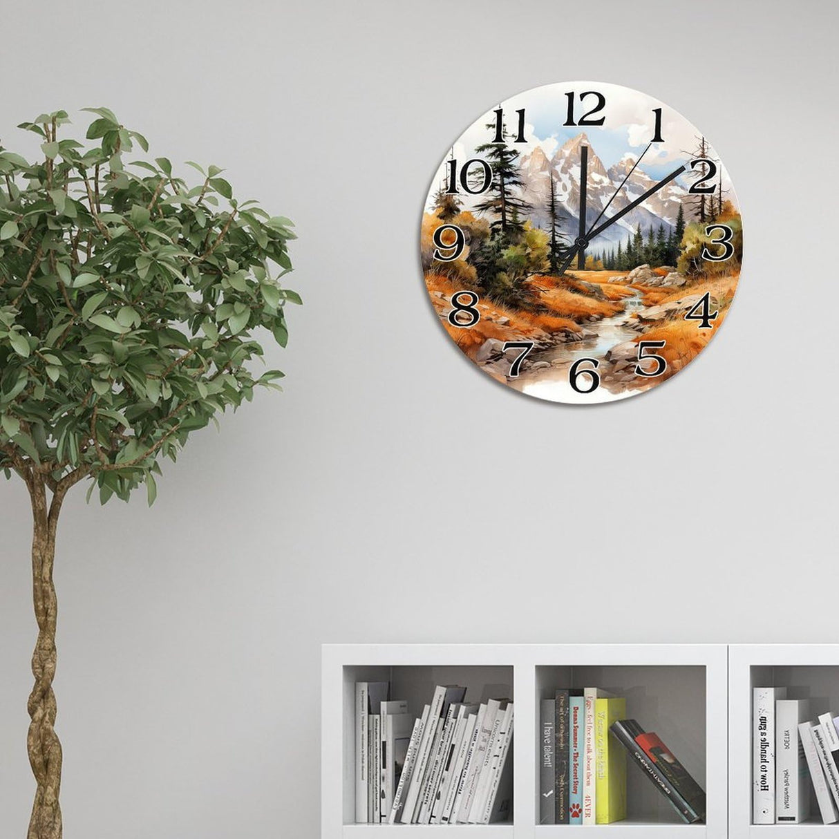 Guangpat Grand Teton National Park Tourist Attraction Wall Clock Grand Teton National Park Large Wooden Wall Clocks 15 Inch Modern Home Decor for Kitchen Bedroom Living Room Office Guangpat