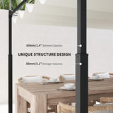 Outsunny 10' x 10' Retractable Pergola Canopy with Magnetic Fixture, UPF30+ Outdoor Patio Sun Shade Shelter, 3.1" Metal Column, for Patio, Garden, Backyard, Deck, Cream White Outsunny