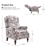 The support you need Pushback Recliner Chair, Upholstered Floral Fabric Wingback Chair, Single Sofa Accent Chair with Wood Legs and Rivet Decoration for Living Room Bedroom, Green The support you need
