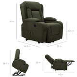 Best Choice Products Modern Linen Electric Power Lift Chair, Recliner Massage Chair, Adjustable Furniture for Back, Legs w/ 3 Positions, USB Port, Heat, Cupholders, Easy-to-Reach Button - Olive Best Choice Products