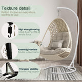 Hammock Stand Only Max 300lbs Hammock Chair Stand Only Heavy Duty Hanging Chair Stand Only 360 Degree Rotation C Stand Frame for Egg Chair Indoor Outdoor Porch Swing, White YEEFY