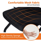 CLATINA Foldable Mesh Ergonomic Training Room Chair Guest Reception Stack Chairs with Caster Wheels and Arms for Office School Church Meeting Conference Training Waiting Room Black (Black Mesh, 1PK) CLATINA