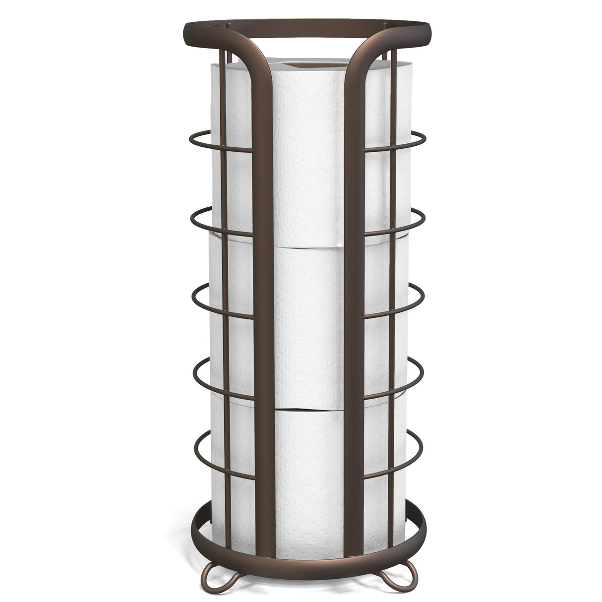 BROOKSTONE, Bronze Toilet Paper Holder, Freestanding Bathroom Tissue Organizer, Minimalistic Storage Solution, Modern & Stylish Design [Holds MEGA Rolls] Brookstone