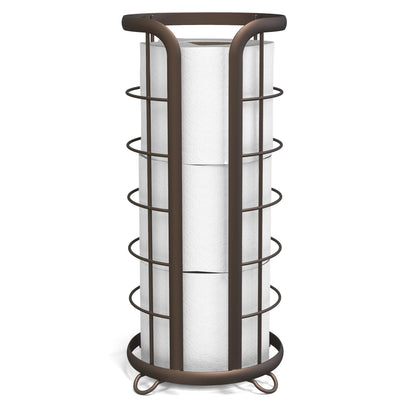 BROOKSTONE, Bronze Toilet Paper Holder, Freestanding Bathroom Tissue Organizer, Minimalistic Storage Solution, Modern & Stylish Design [Holds MEGA Rolls]