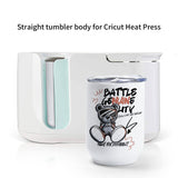 AGH 12 oz Sublimation Wine Tumblers Blanks, 4PCS Straight Stainless Steel Insulated Mug for Full Wrap Heat Transfer, Spill-proof Sliding Lid Stainless Steel Straw for Coffee Cocktails Drinks AGH