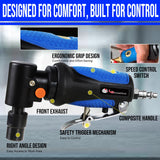 Air Grinder with Spindle Lock - 1/4" High Speed 18,000 RPM, Front Exhaust, Pneumatic Die Grinder for Automotive Detailing, Grinding, Deburring, and Polishing (LE-G1343L) Power Grinders LE LEMATEC