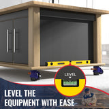 KOSTANZO Leveling Casters with Ratchet Handle Design Total Capacity 2200Lbs Heavy Duty Casters Set of 4 Workbench Casters with Adjustable Leveling Pads KOSTANZO