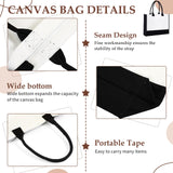 Sanwuta 20 Pcs Large Blank Canvas Tote Bags and Makeup Bags Blank Reusable Grocery Bags Canvas Bags with Handles(Black and White) Sanwuta