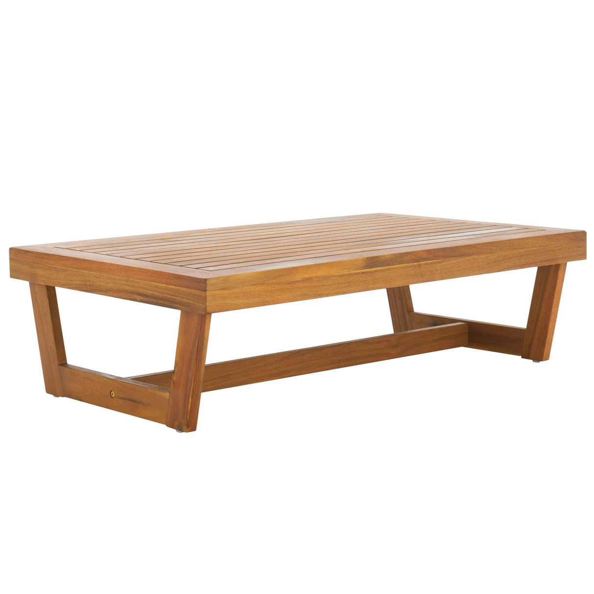 SAFAVIEH Outdoor Collection Dune Natural Brown Slatted Top Solid Wood Coffee Table SAFAVIEH