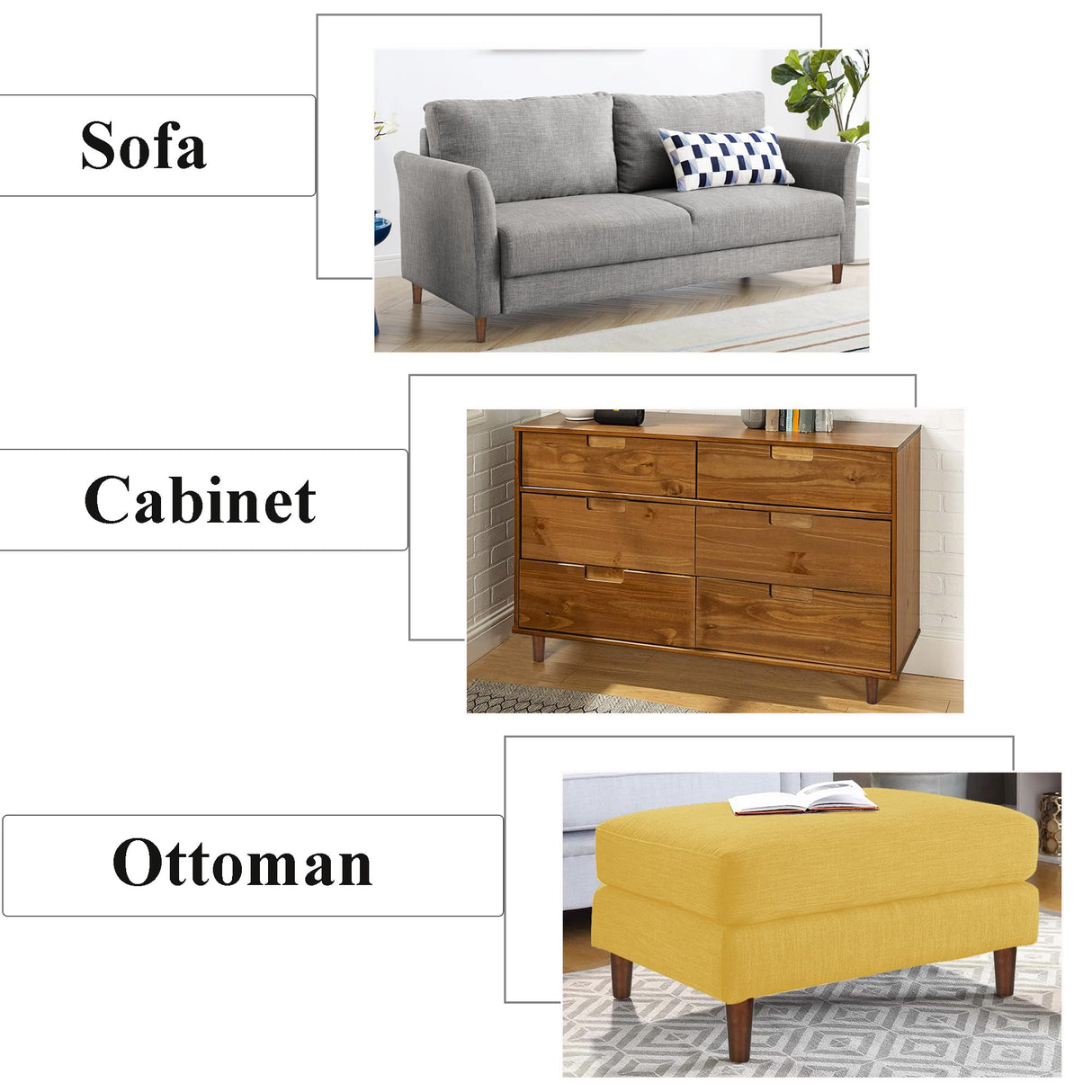 AORYVIC Furniture Legs Wood Sofa Legs Replacement Legs for Cabinet Vanity Couch Chair Dresser Pack of 4 (6 inch) AORYVIC