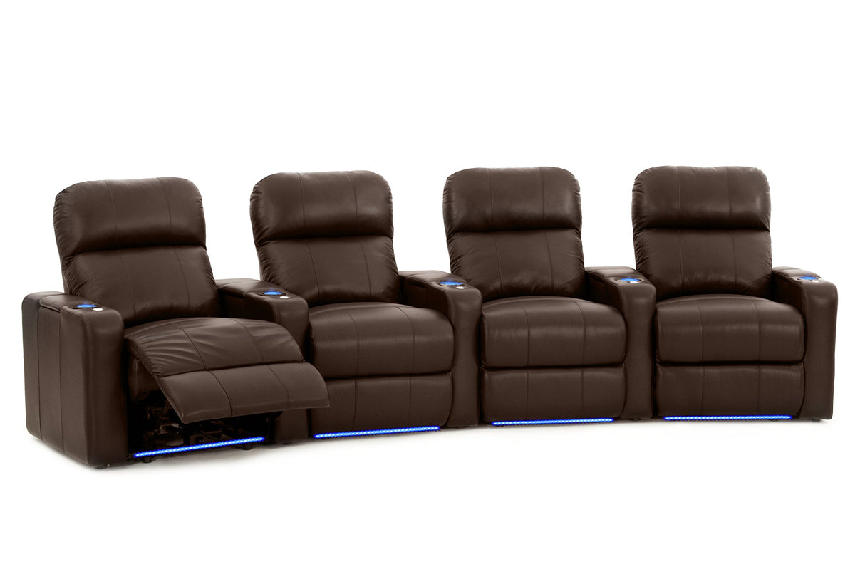 Octane Seating Turbo XL700 Home Theater Power Recline - Lighted Cup Holders & Baserail - Row 4 Curved - Storage Arms - Memory Foam Octane Seating