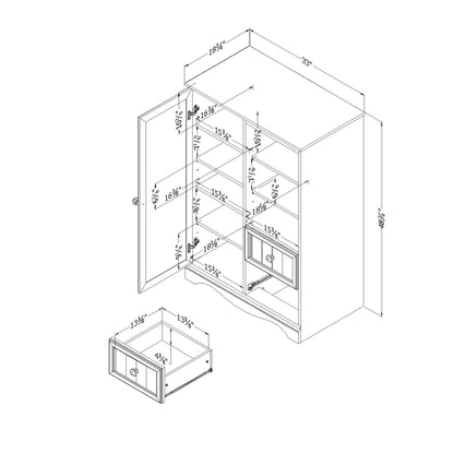 South Shore 1-Door Armoire with Adjustable Shelves and Storage Drawers, Espresso - WoodArtSupply