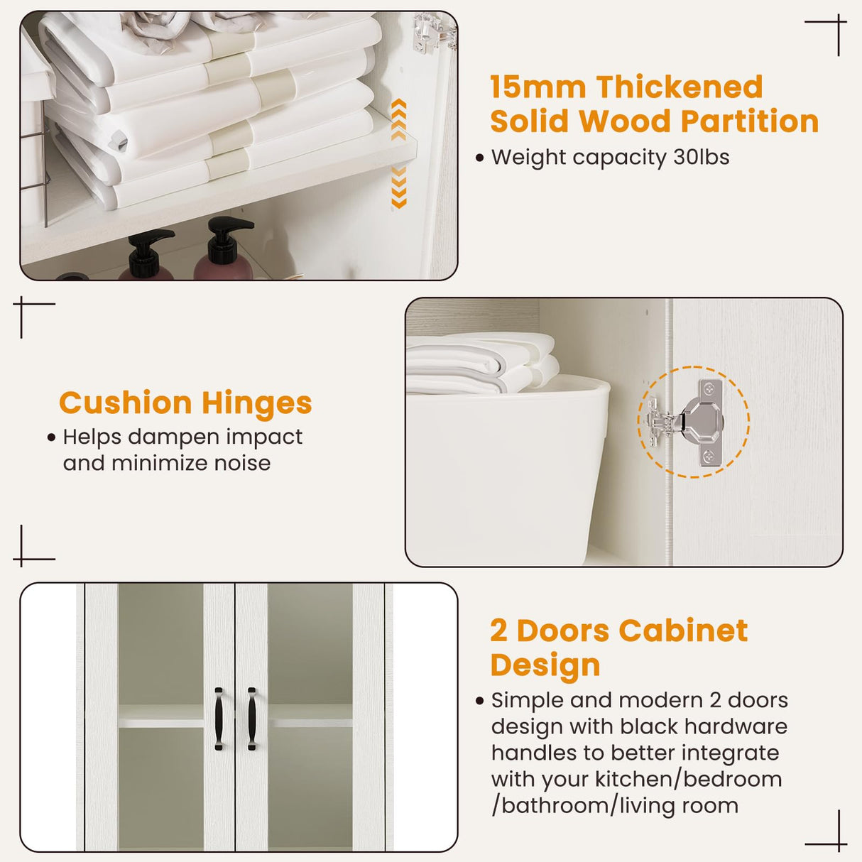 Teekyooly 70" Tall Display Cabinet Storage, Pantry Cabinet with 2 Doors and 6 Adjustable Shelves, Standing Utility Cabinet for Dining Room, Food Storage and Kitchen, Clear and White Teekyooly