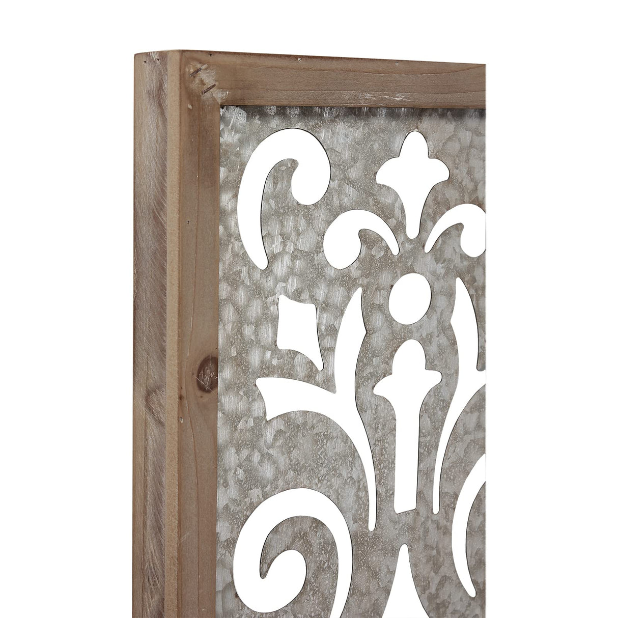 Sintosin Farmhouse Galvanized Wall Decor, 12" x 32", Hanging Window Pane, Wood & Metal Wall Art, Steel Sheet Wall Sculpture, Decorative Wall Panel for Living Room Fireplace Sintosin