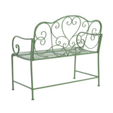 Christopher Knight Home Layon Iron Outdoor Bench, Patio Loveseat for 2 People, Durable Garden Bench with Floral Pattern Backrest, Slatted Seat for Park/Yard, Spacious Outdoor Seating, Matte Green Christopher Knight Home
