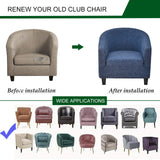 CRFATOP Soft Club Chair Slipcover Stretch Barrel Chair Covers Printed Tub Chair Slipcovers Round Couch Covers Spandex Armchair Sofa Cover Removable Furniture Protector for Living Room,02 CRFATOP