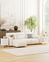 Apetaccat Fluted Nightstand, Farmhouse Night Stand with 3 Drawers, Mid Century Modern Side Accent Table,Bedside End Table for Bedroom, Living Room, White Apetaccat