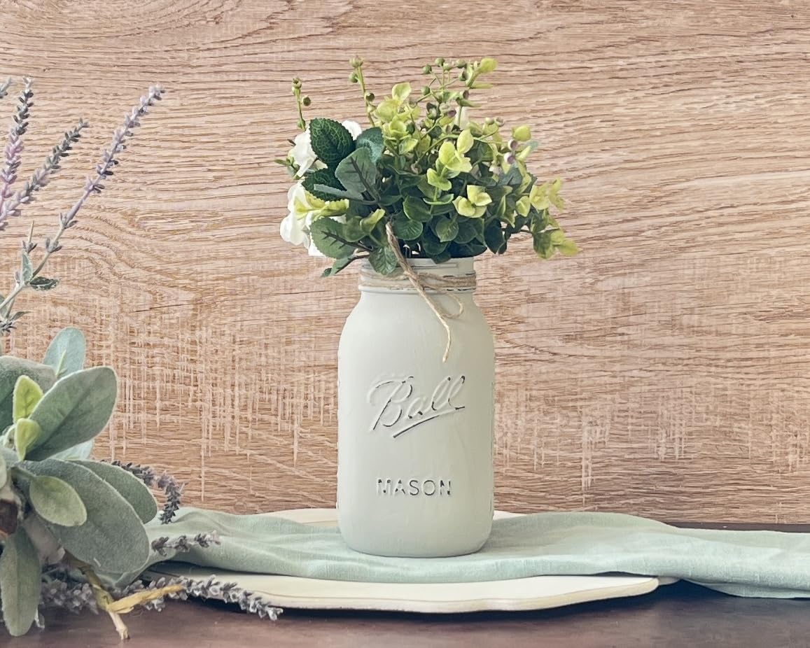Mason Jar centerpieces for Birthday, Rustic Mason jar Centerpieces for Baby Shower, Mason Jar Centerpieces with Flowers, Wedding Centerpieces, Quart 32 oz, Choose Quantity, Colors, Flowers Optional Viva's Flower Shop
