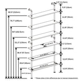 Anynice 6 Tier Industrial Ladder Pipe Shelf Bookcase, Rustic Wall Mounted Pipe Bookshelves for Decor and Storage Anynice