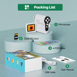 Hideal HP20 IPS Microscope for Kids: [3-in-1] [Easy and Fun] 2" Portable Handheld Microscope Miniscope, Pocket Mini Scope Educational Science Kit, Christmas Birthday Gifts for Kids, 32GB, White Hideal