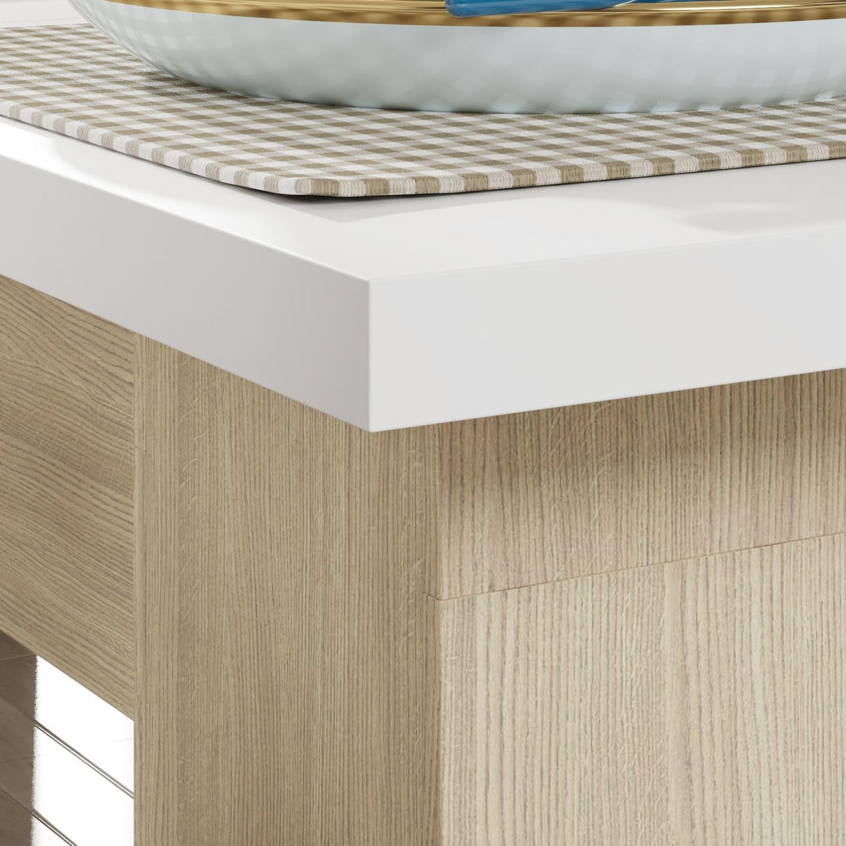 MOUMON Kitchen Dining Table for 8-10, 130 inch Wood Rectangular Kitchen Table, Large Long Dining Table with Wooden Frame, No Chairs, for Dining Room White and Oak(129.9”W x 47.2”D x 29.7”H) MOUMON