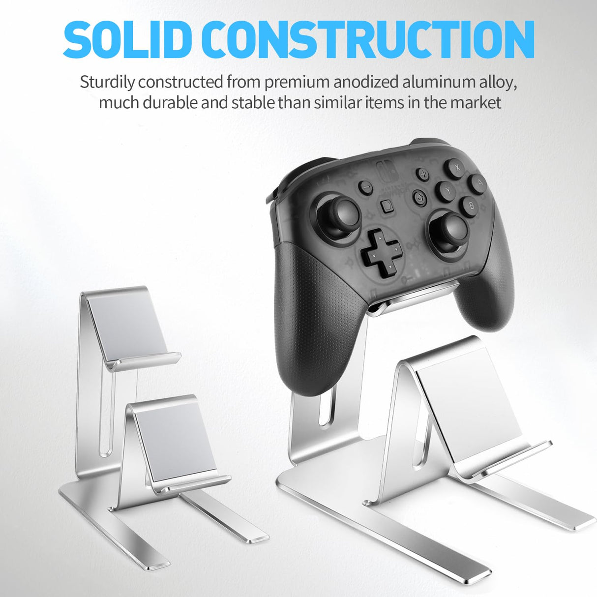 Controller Holder – 2 Tier Universal Aluminum Display Stand Accessories PC Gaming Desk Decor Stuff Gamer Gifts for Xbox Series X S, Elite 2, PS5, PS4, PS3, Switch Pro and Almost All Controller Niubixx