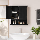 Smuxee Black Wall Cabinet, Small, 2-Door Medicine Cabinet with Adjustable Shelves, Over Toilet, For Kitchen and Laundry Rooms Smuxee