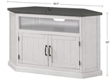 Martin Svensson Home Rustic Solid Wood Corner TV Stand, White Stain with Grey Stain Top Martin Svensson Home