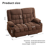 BOSMILLER Reclining Loveseat with Cup Holders for Living Room 2 Seat Manual Loveseat Recliner with Side Pocket BOSMILLER