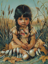 5D Diamond Art Painting Kits for Adults American Native Indian Little Portrait Full Square Drill Diamond Art Accessory Cross Stitch Cute Angel Gems for Wall Decoration Gift 30x40cm/12x16inch WoodArtSupply