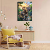Elephant Family Paint by Numbers Kit for Adults, 16"x20" Canvas Painting Kit for Beginners, Modern Aesthetic DIY Paint by Number on Canvas for Home Wall Decor 148 Generic