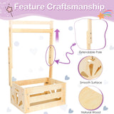 Vibaruta Wooden Crate Basket, Baby Storage Crate Closet with Adjustable Handle, Basket for Baby Shower Gifts (Natural) Vibaruta