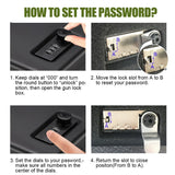 Younion Pistol Safe, Portable Travel Gun Safe,Handgun Lock Box, Gun Safes for Cars, Black Younion