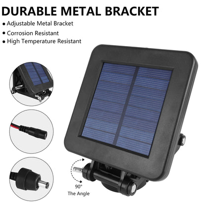 6V Solar Panel for Deer Feeder, Efficient Solar Panel Charger w/Adjustable Mounting Bracket & Alligator Clips, 6V Solar Panel Compatible with Game