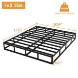 OSASET Full Size Box Spring, 7 Inch Full Size Box Spring Only, 3000 lbs Heavy Duty Metal Frame Mattress Foundation with Fabric Cover, Easy Assembly-Noise Free OSASET