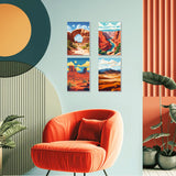 4 Pack Framed Paint by Numbers Kit for Adults Beginner Canvas Painting by Numbers for Adults National Park Easy Adult Paint by Number Kits with Frame Landscapes Watercolor Painting by Number 8x12 Inch obterie