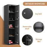 KAER Gun Safe, 59-Inch Tall Gun Cabinet, Home Safe, Large Safe for Home Use, Quick Access, with Drawers and Removable Shelves KAER