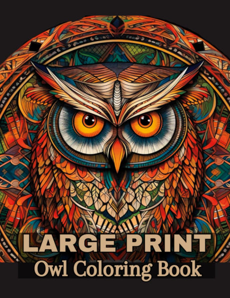 Large Print Owl Coloring Book For Adults: Mindfulness, Relaxation, and Stress Relief for Bird Lovers | Creative, Fun Drawings with Enjoyable ... Ideal for Children, teens and Adults.. Majosta