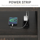 DWVO Board Game Table Living Room: 3-in-1 Game & Puzzle Table with Play Mat, 4 Drawers, Power Outlet, Removable Top (Dark Oak) DWVO