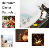 Fuhengli Pillar Candle Holders Stands Set of 2, Candle Holders for Pillar Candles Decorative Candlestick Holder for Fireplace, Home Decor, Dinning, Party, Wedding, Matte Black, 6.2" & 8.7" Fuhengli