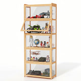 Magshion Display Cabinet with Acrylic Doors, 5-Tier Curio Cabinet for Collectibles, Display Case Showcase for Living Room, Office, 27.5"(L) x 13.5"(W) x 67.5"(H), Natural Magshion