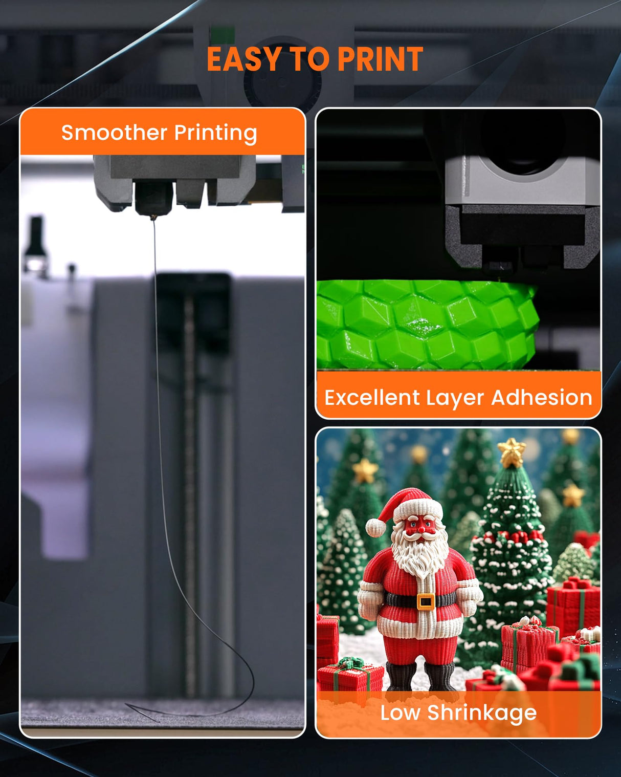 TECBEARS PLA 3D Printer Filament Bundle, 10 KG PLA Filament 1.75mm, Neatly Wound 3D Printing Filament, 1kg per Spool, 10 Pack, Black+White+Grey+Transparent+Red+Blue+Green+Orange+Wood+Gold TECBEARS