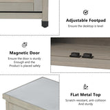 Potting Bench with Storage Cabinet and Metal Table Top for Outdoor Patio, Garden Furniture Wood Workstation (Accent Grey, 31x17x36) Mederla