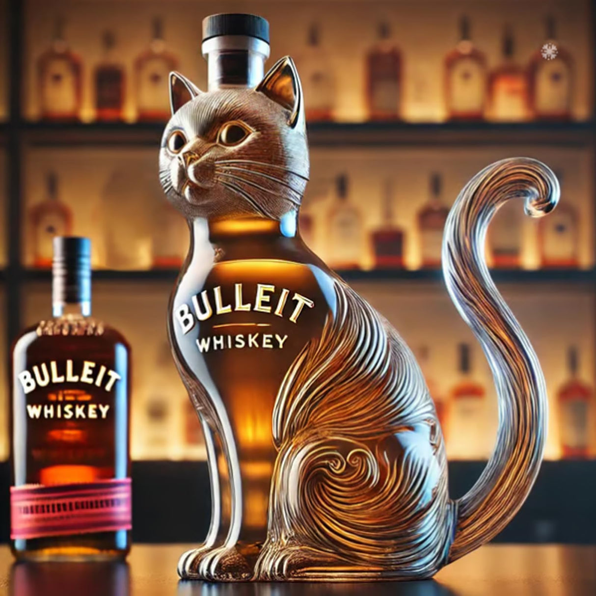 Funny Whiskey Cat Bottle, 10 Oz Unique Glass Decanter for Whiskey Decanter Set, 2025 New Cat Whiskey Decanter Set, Gift for Whiskey Lovers, Dad, Husband, Boyfriend (null A) FYTTBD