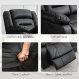 EBELLO Faux Leather Power Electric Reclining Sofa, Overstuffed Comfortable Armrest 3 Seat Recliner Sofa, Couch for Living Room, Bedroom Furniture, Meeting Room, Black (3 Seat Sofa) EBELLO