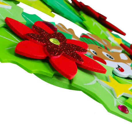 Winlyn 12 Sets Winter Crafts DIY 3D Christmas Wreath Ornaments Art Sets Santa Snowflake Snowman Foam Stickers Arts and Crafts for Kids Holiday Home Classroom Activities Winlyn