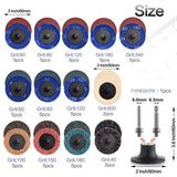 NYXCL 60Pcs Sanding Discs Set, 2 inch Quick Change Sanding Discs with 1/4" Holders, Die Grinder Surface Conditioning Burr Rust Paint Removal NYXCL